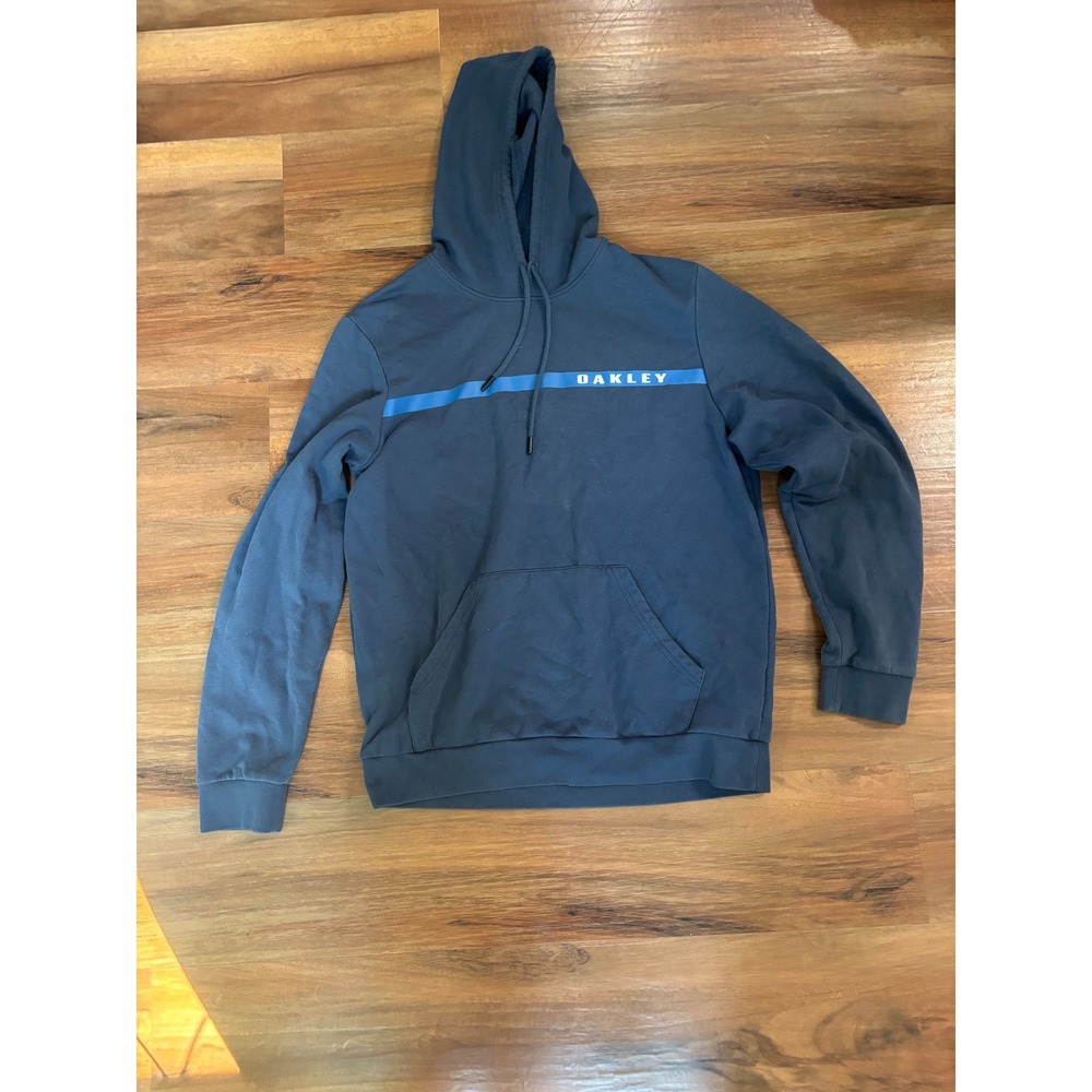 Oakley Mens Hoodie Navy Blue Logo Graphic Pullover Sweatshirt Large‎